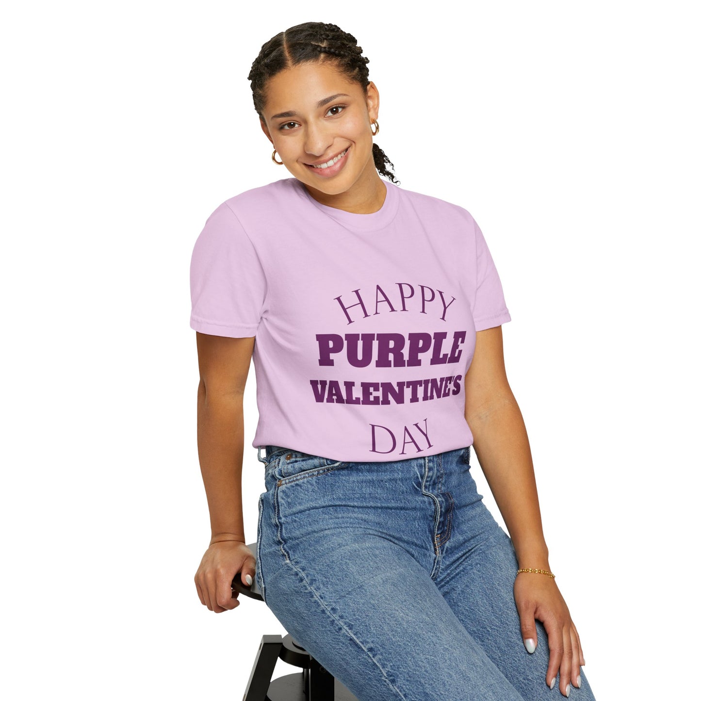 Valentine's T-Shirt โ "Happy Purple Valentine's Day" Graphic Tee