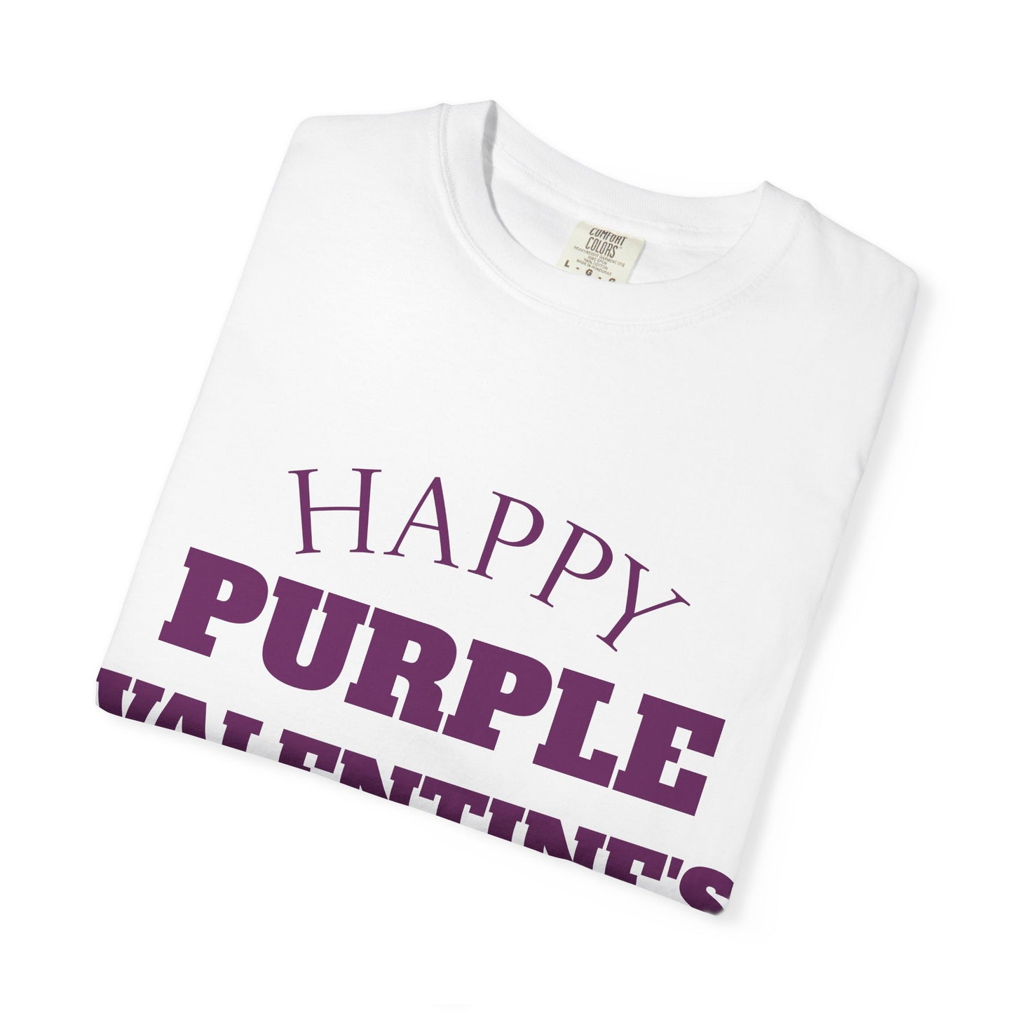 Valentine's T-Shirt — "Happy Purple Valentine's Day" Graphic Tee
