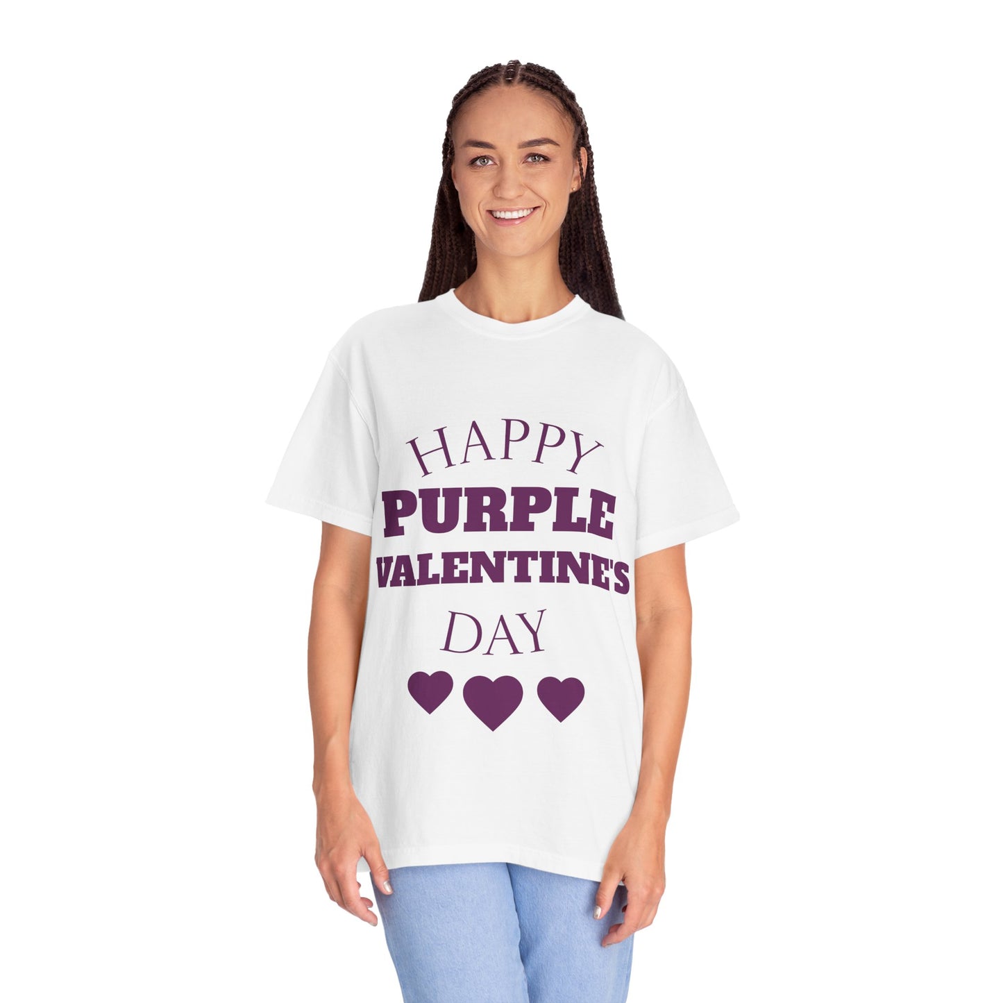 Valentine's T-Shirt — "Happy Purple Valentine's Day" Graphic Tee