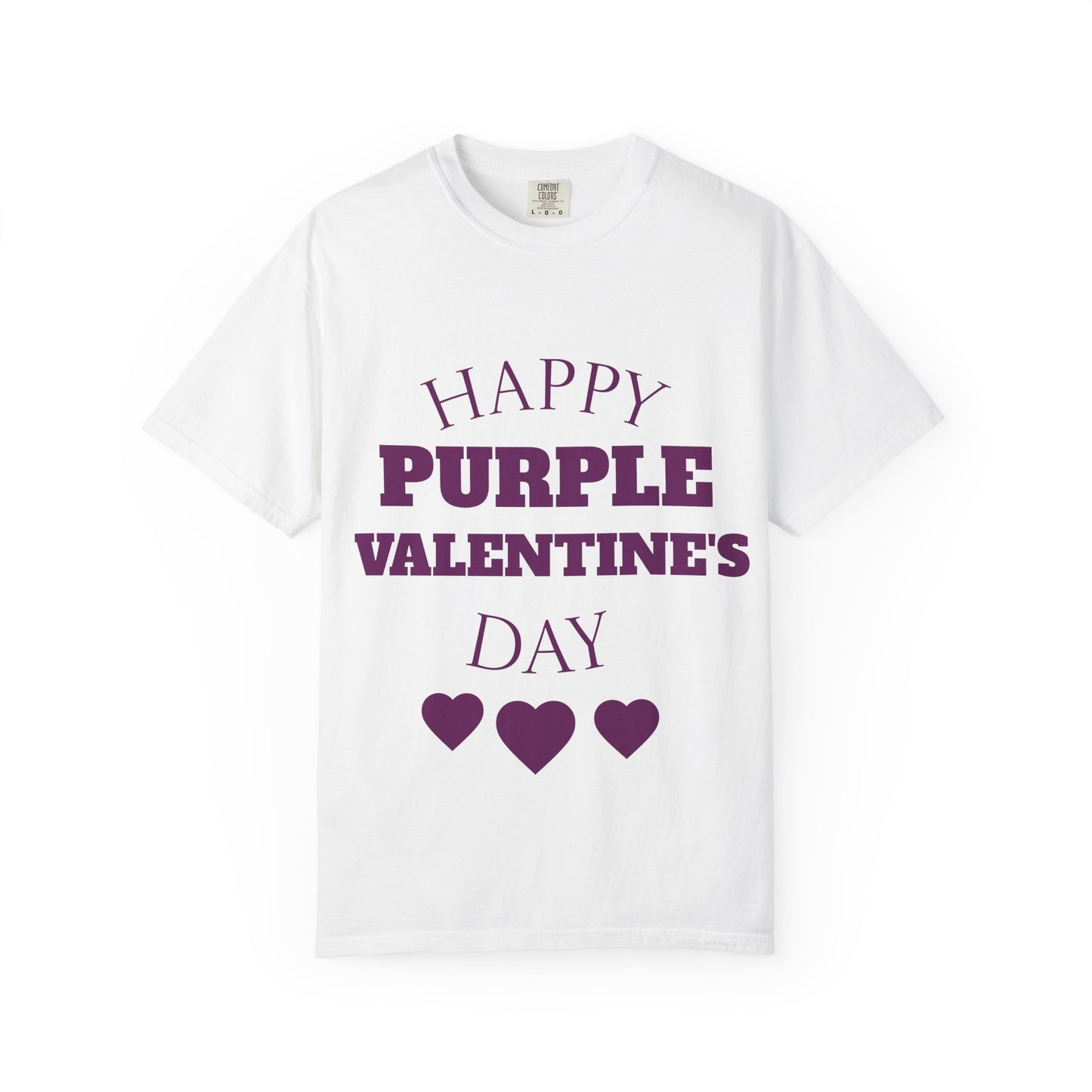 Valentine's T-Shirt — "Happy Purple Valentine's Day" Graphic Tee