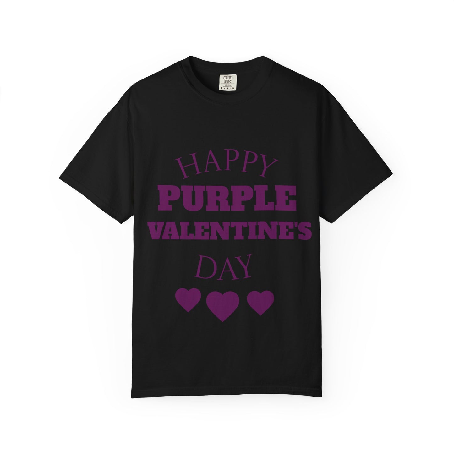 Valentine's T-Shirt — "Happy Purple Valentine's Day" Graphic Tee